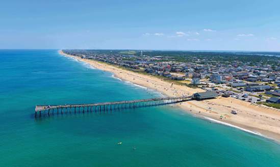 View of houses on the beach