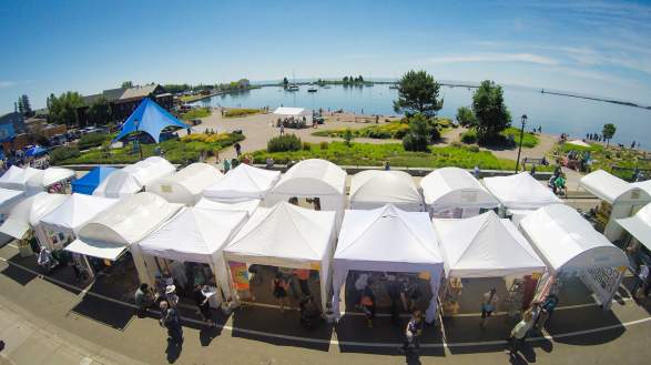 art fair tents on the street