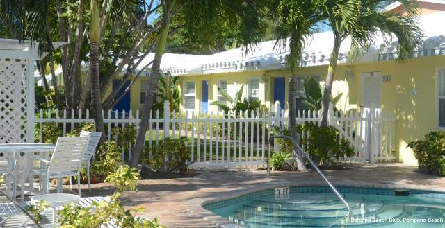 View from the pool deck at Bahama Beach Club in Pompano Beach, FL
