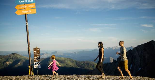Family Hiking near Snowbird in Little Cottonwood Canyon
