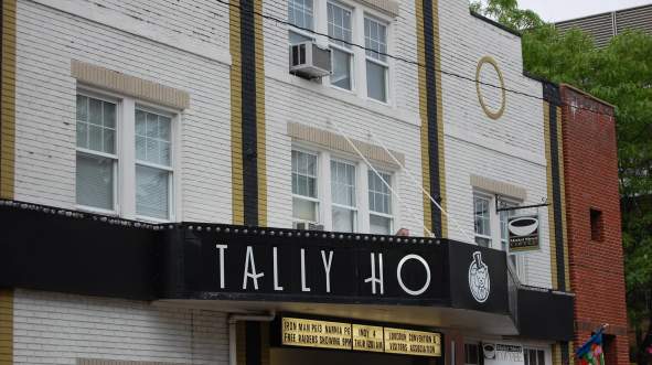 Tally Ho Theatre marquee on King Street in downtown Leesburg, Virginia