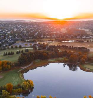Sunset aerial photo