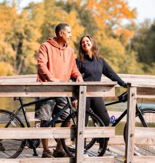 Couple with bikes