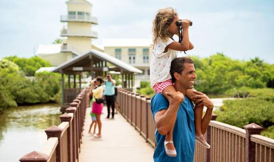 Dad and Daughter at the Birding Center