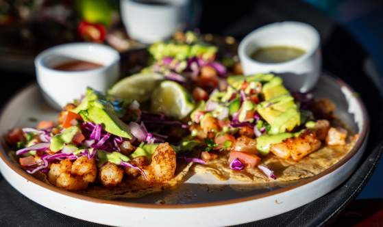 Bright fish tacos