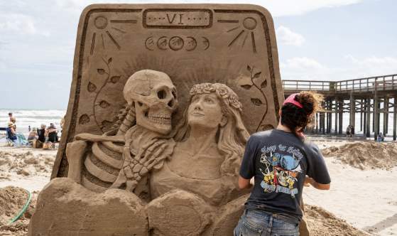 Sandcastle Days Death Card Sculpture
