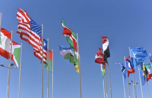 Flags flying