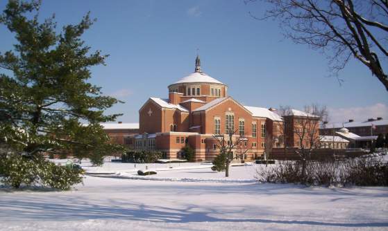 Seton Shrine Basilica Snow