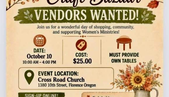 Cross Road Fall Fest Bake Sale and Bazaar “Vendors Wanted”