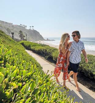 Couple Walking Trail Beach