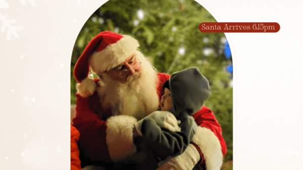 Santa arrives to tree lighting at 6:15