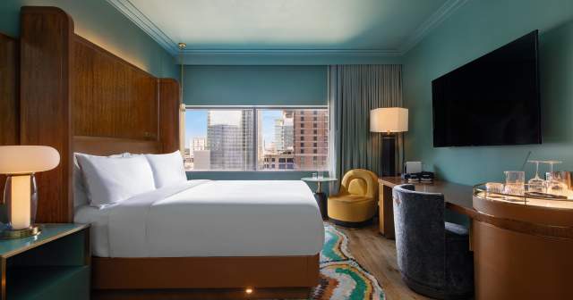 Image of a newly renovated guest room at the W Austin hotel.