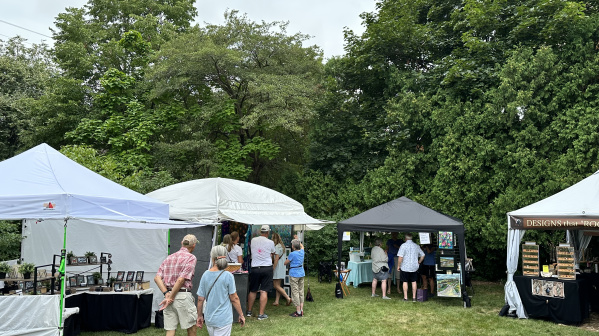 Shopping vendor booths at the Firefly Art Fair