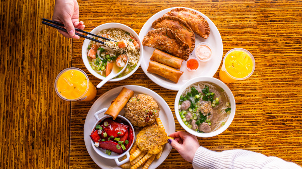 asian food shot from above