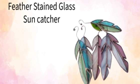 Feather Stained Glass Suncatcher