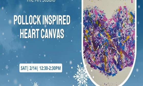 Pollock Inspired Heart Canvas