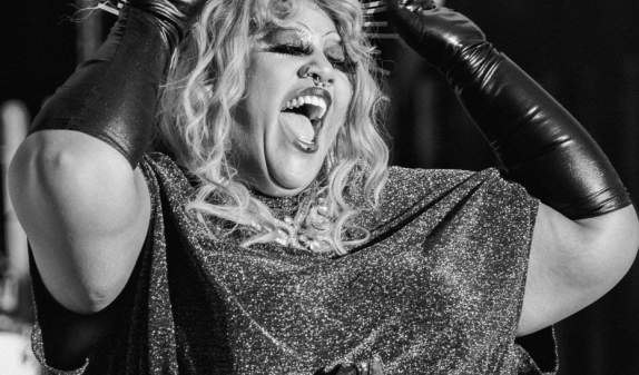 Woman singing at Holy Bones Festival