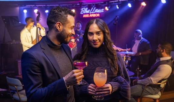 Couple at Blue LLama Jazz Club