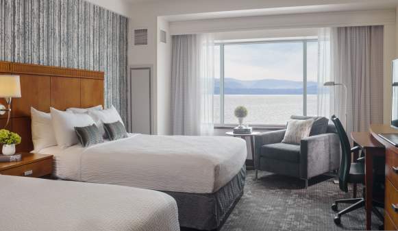 Hotel room with lake view