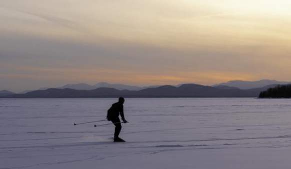 Cross Country Skaing on Lake Champlain