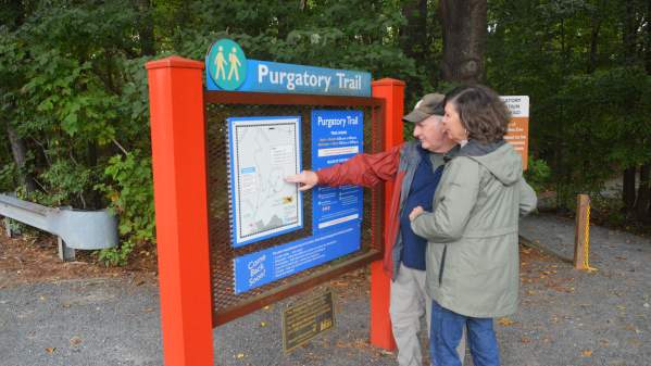 Purgatory hiking trail entrance at the North Carolina Zoo