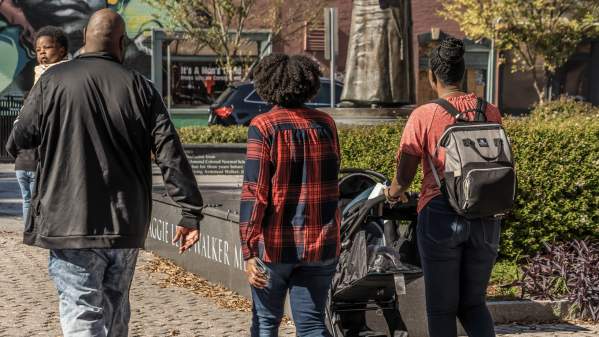 People walking by the Maggie L. Walker National Historic Site