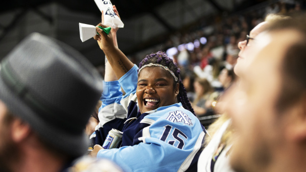 Admirals fan cheering in the crowd