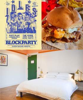 Idles, Bristol Wing bedroom, burger and cocktails