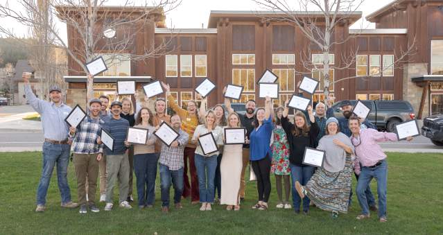 Leadership Big Sky Graduates celebrating with certificates