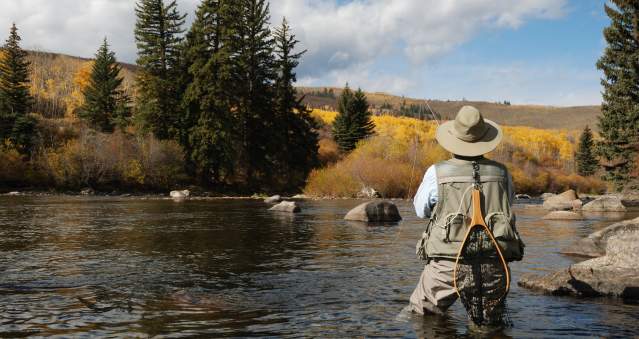 Fly fishing man
