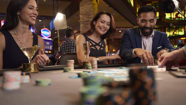 Couple playing blackjack