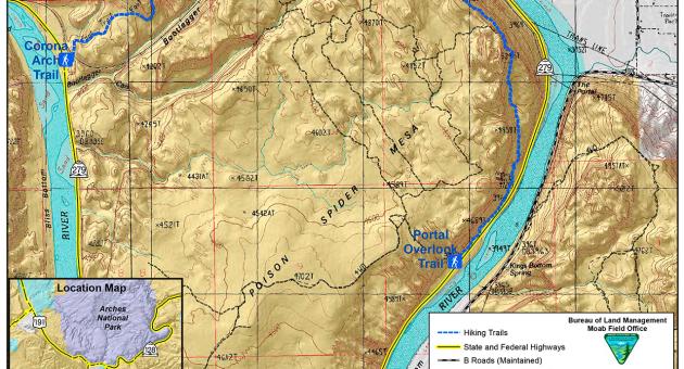 Corona Arch Trail map