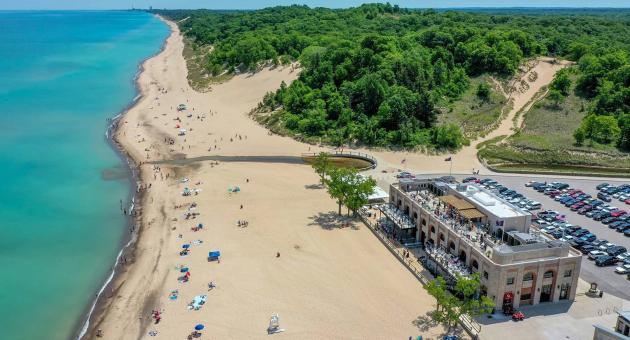 Indiana Dunes State Park aerial photo
