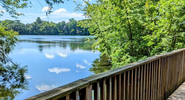Bridge overlooking Powers Lake
