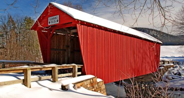 covered bridge winter