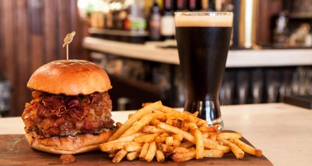 Burger, Fries and Beer