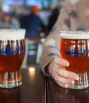 Two beers at Bolton Landing Brewing Company