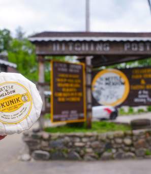 Cheese in front of Nettle Meadow's Cheese Shop