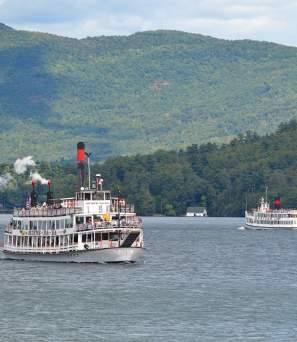 Minne Ha-Ha and Mohican sailing on Lake George