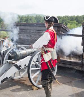 Cannon Shooting Reenactment at the Fort William Henry Museum