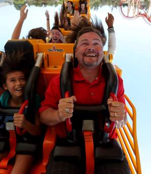 Family Riding a Roller Coaster