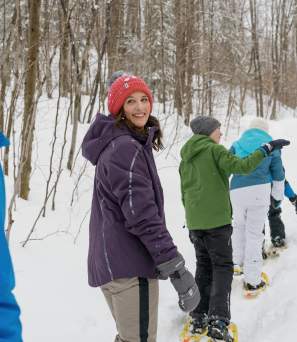 Family snowshoeing