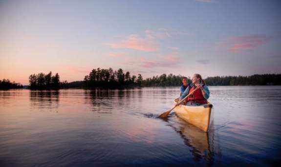 Summer Gunflint Trail MN Boat Kevlar Canoe couple