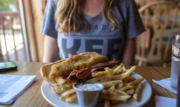Fresh Fish Sandwich meal from Gunflint Lodge