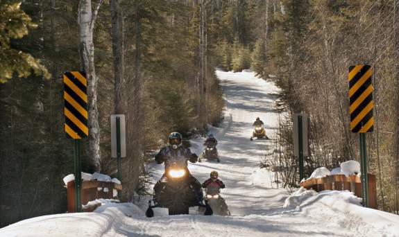 Groomed snowmobile trails in Cook County MN