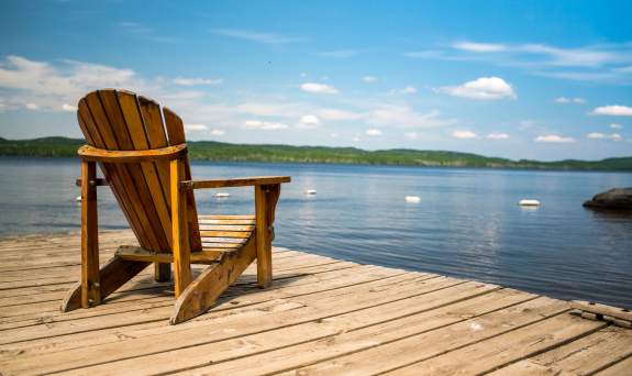 Adirondack chair on the dock