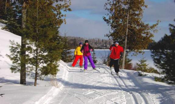 Cross Country Skiers on groomed trail
