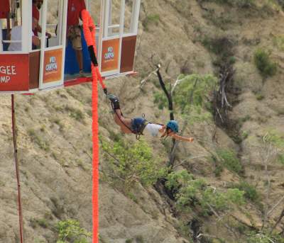 Woman Bungee Jumping