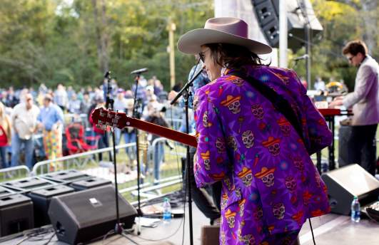 Guitarist performs for the crowd at Abita Fall Fest