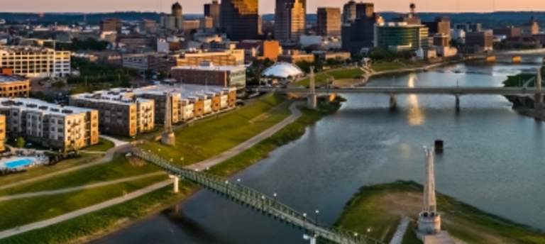 Dayton Riverfront Aerial